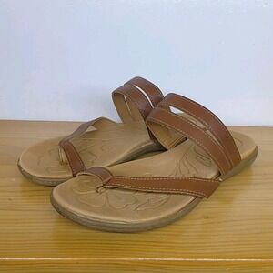 BOC Born Alisha Strappy Slip On Sandals Women's Size 7 M Brown Flat